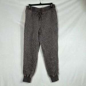 Monrow Mini Leopard Knit Woven Jogger Pant NWT Size M